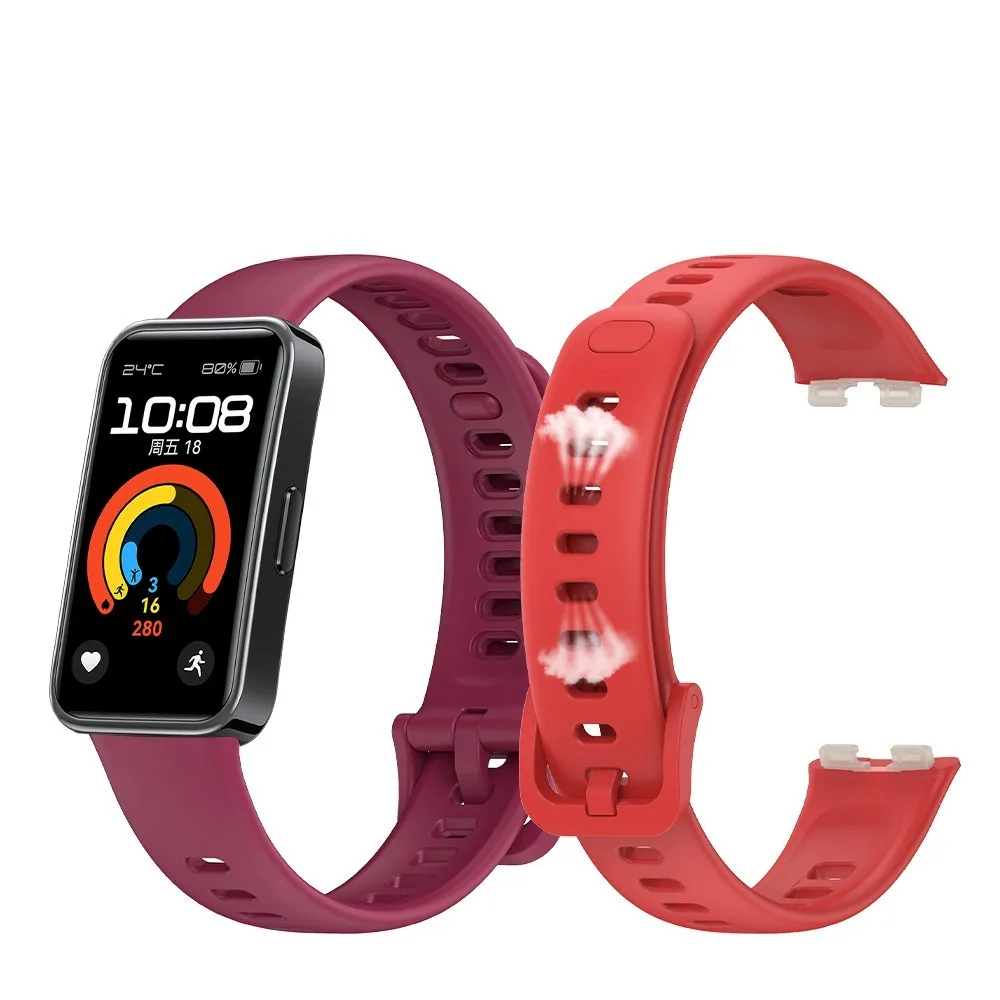 สายนาฬิกาซิลิโคนระบายอากาศได้ดีสายรัดข้อมืออัจฉริยะอุปกรณ์ทดแทนสายนาฬิกาสำหรับ Huawei 9/8