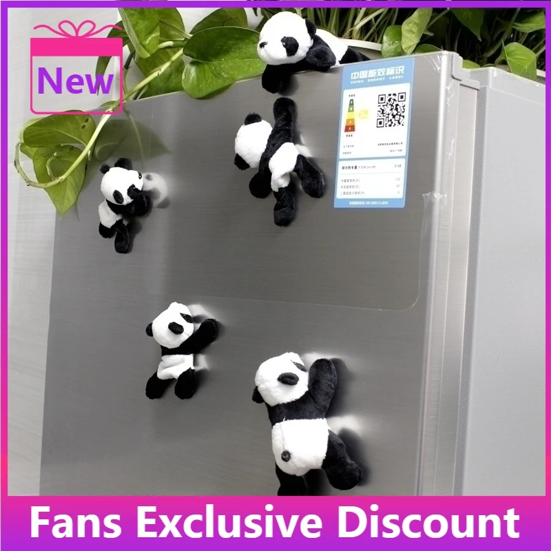 Hot Sale 1Pc Cute Soft Plush Panda Fridge Magnet Refrigerator Sticker Kitchen Accessories Home Decor Cartoon Decal Gift Souvenir