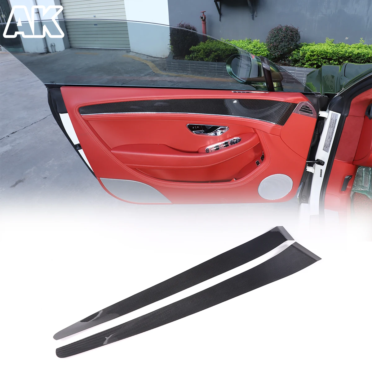 

Для Bentley Continental GT 2020-2024 настоящая сухая дверная ручка из углеродного волокна, полоса, аксессуары для салона автомобиля