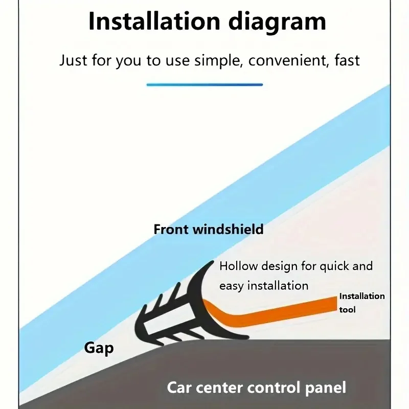 160cm Car Dashboard Sealing Strip Interior Auto Leakproof Strips Noise Sound Insulation Rubber Trim Weatherstrip Car Accessories