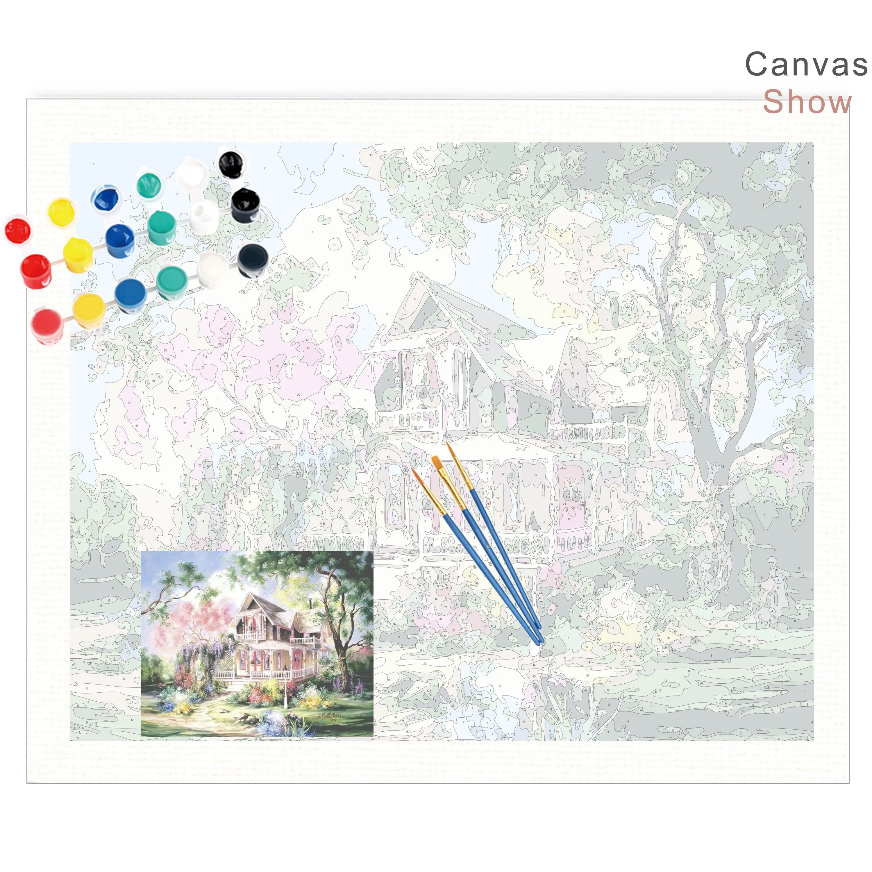 GATYZTORY Acrylic Painting By Numbers Scenery 60x75cm DIY Paint By Numbers On Canvas Handpaint Frame Landscape Draw Number