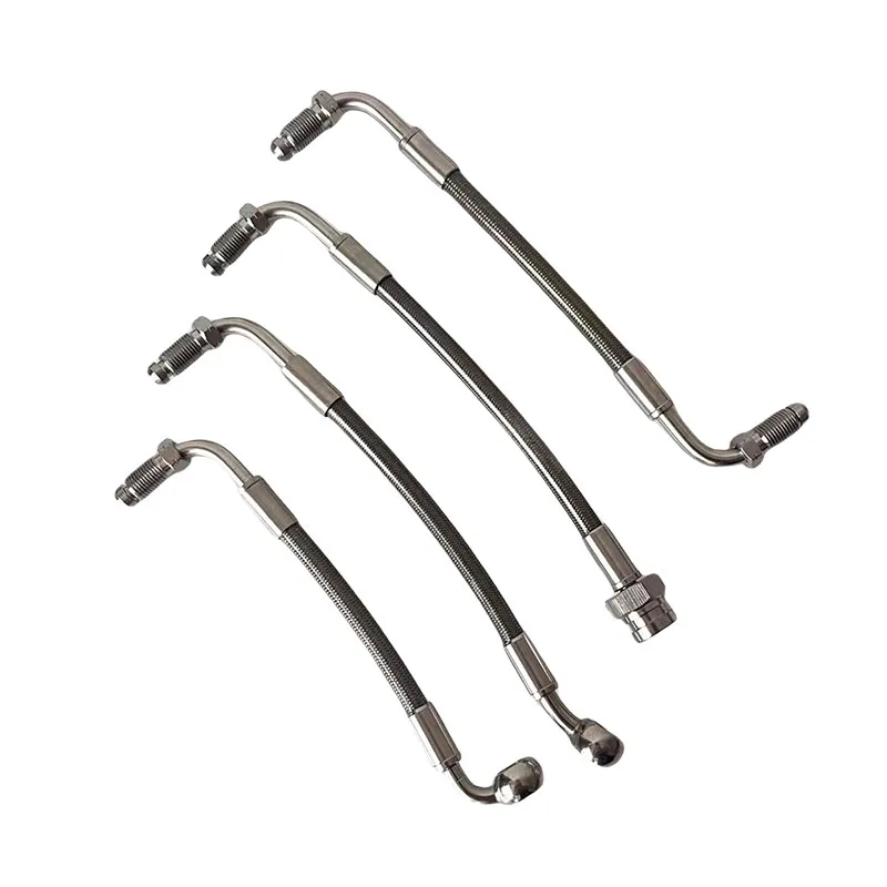 Car Hydraulic Brake Hose Pipe Swivel Male M10x1 90° Reinforced AN3Stainless Braided  Automobile Front Rear Brake Clutch Oil Pipe