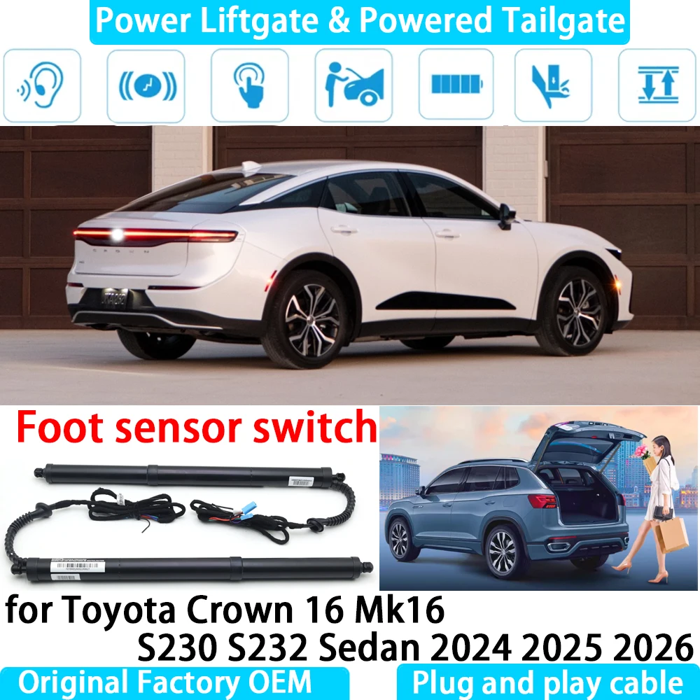 

for Toyota Crown 16 Mk16 S230 S232 Sedan 2024 2025 2026 Automatic Electric Power Liftgate Powered Tailgate Strut Tail Gate