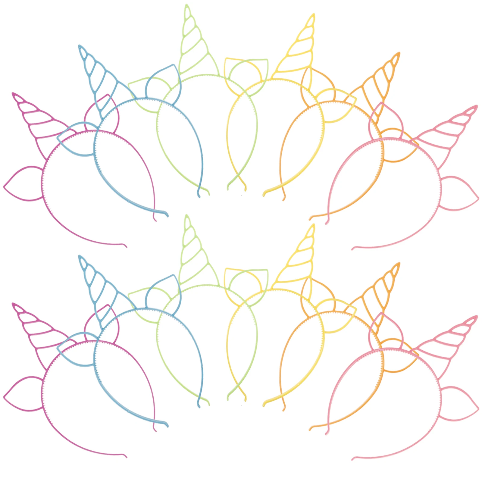 

12pcs Candy Color Headband Blue Unicorn Children Hair Design Creative Girls Accessories Kids Party Toddler Proms Cosplay