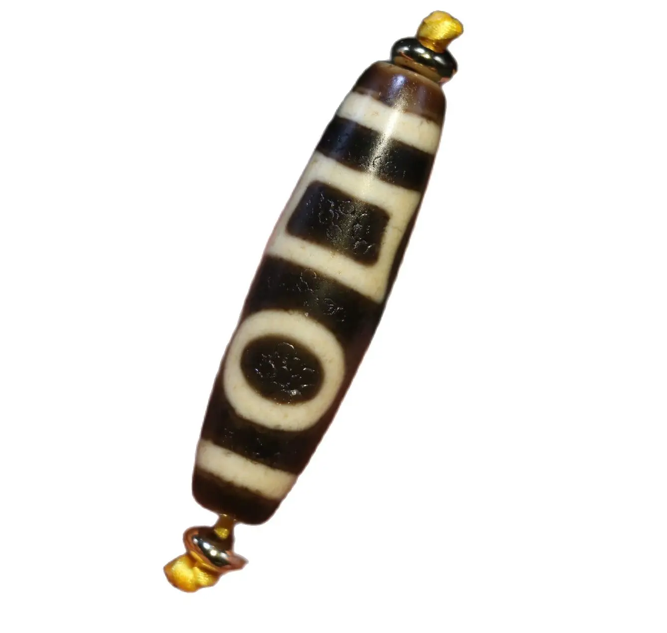 

Unique Style Magic Energy Tibetan Old Agate Ivory Color Heaven&Earth dZi Bead Totem 3A 40MMs LKbrother Talisman UPS1216Qs