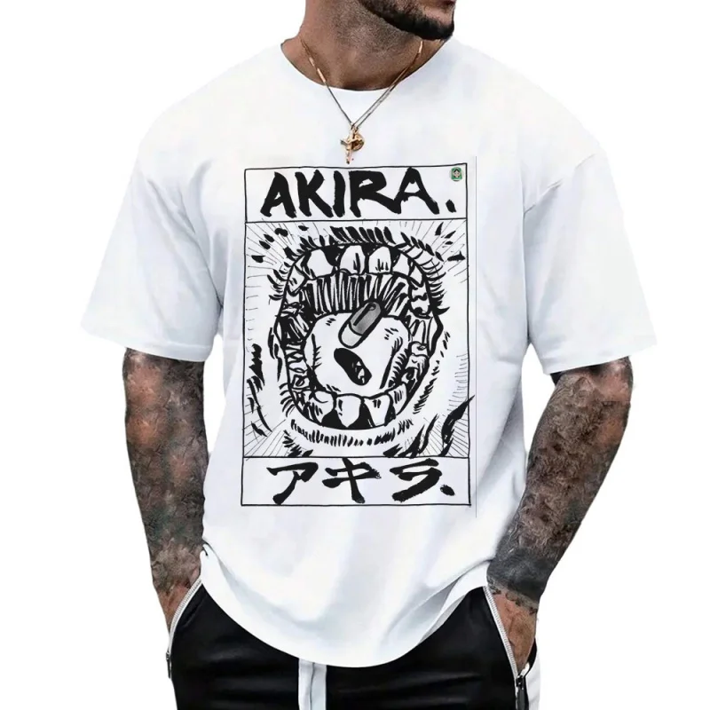 

0225 Vintage Akira Anime T Shirt Cyberpunk Manga City explosion Graphic clothes cyber mecha Neo-Tokyo Streetwear All size tops