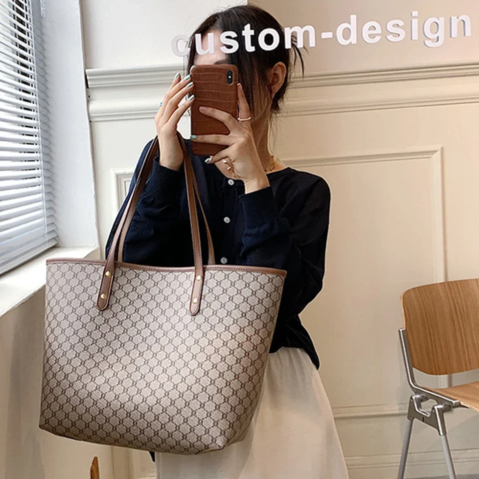 2 Sets Luxury Designer Large Capacity Tote Handbag for Women Trends Brand Designer Shopper Shoulder Shopping Bag Sac A Main