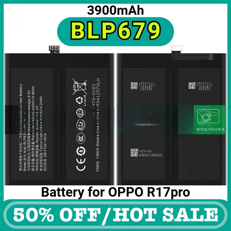 

BLP679 3900mAh Mobile Phone Battery for OPPO R17pro, R17 Pro, Rx17 Pro, RX17pro, CPH1877, PBDM00, PBDT00, DV12