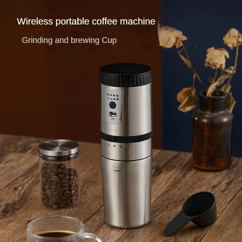 Coffee Bean Grinder Convenient 5-speed Adjustment Electricity Display Double Filter Thermal Insulation Home Coffee Maker