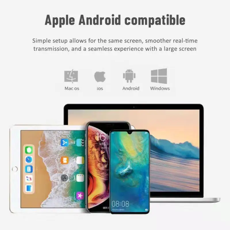 Mini Wireless Screen Projector 1920x1080 Resolution Device Mobile Phone Connected To TV Monitor For IOS Android Windows