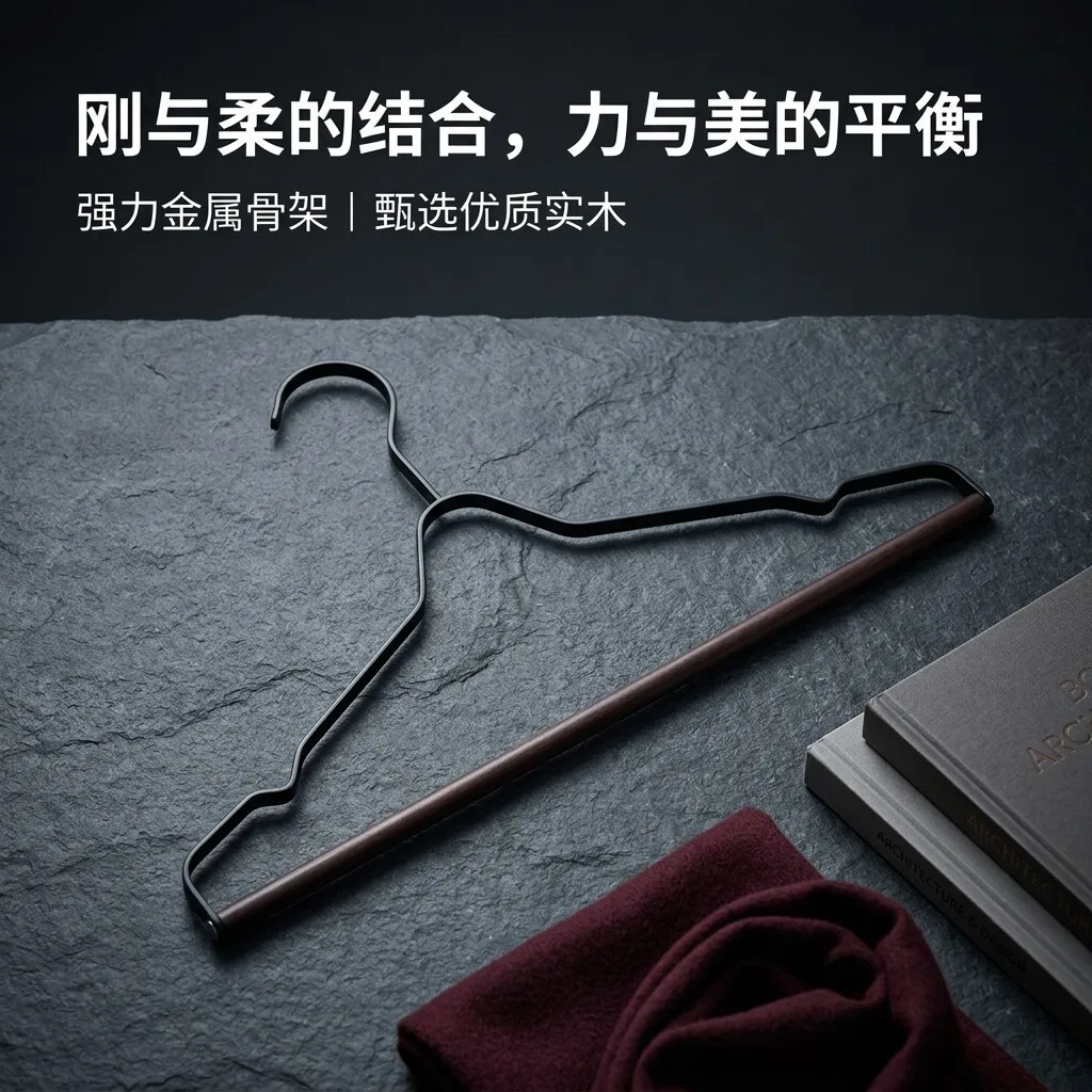 Minimalist High-Grade Light Luxury Beech Hang Clothes Solid Wood Hanger Wooden Cloakroom Bed & Breakfast Wardrobe Dedicated
