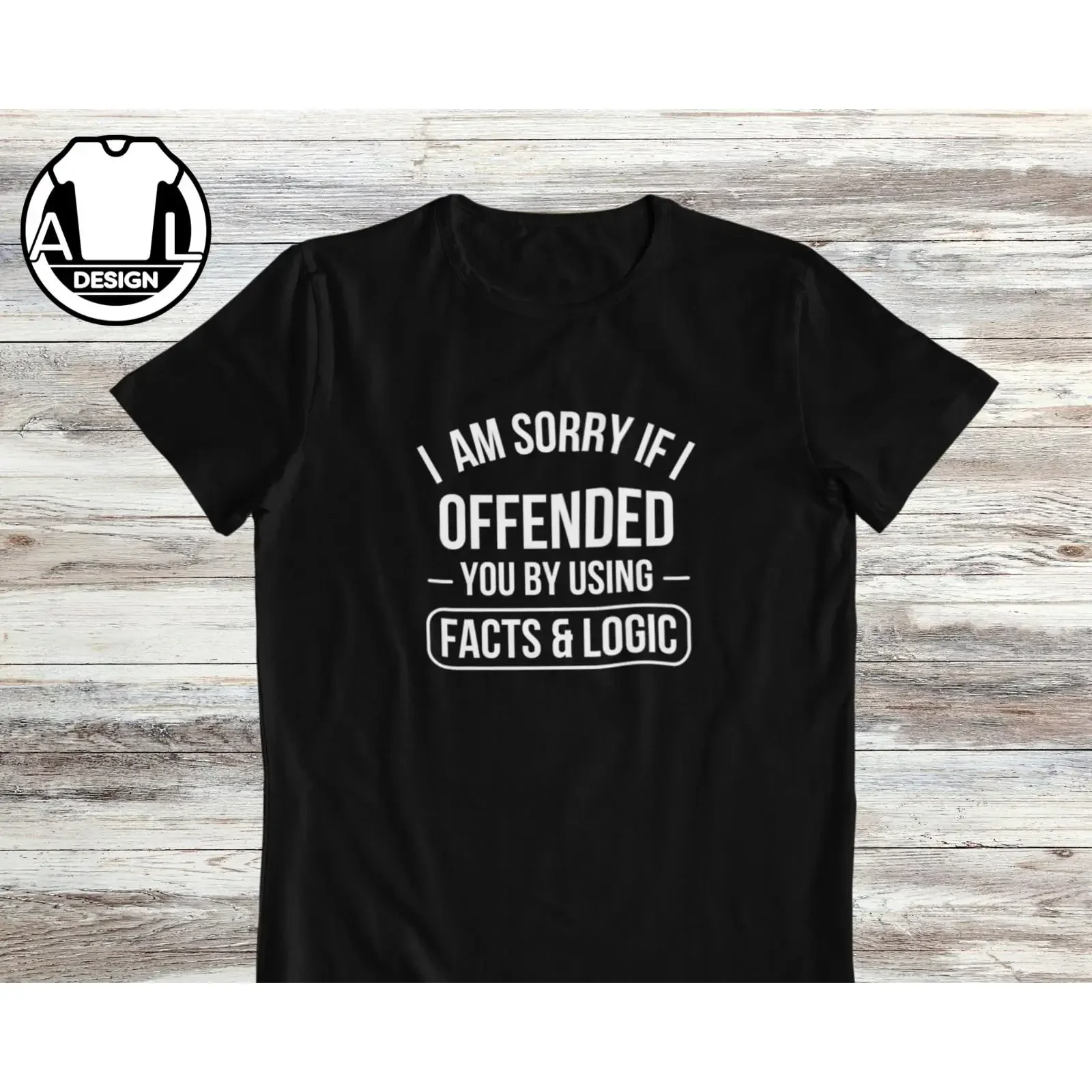 Sarcastic Facts amp Logic T Shirt Funny Offended Saying vintage Washed Breathable Casual Stretched homme designer clothes
