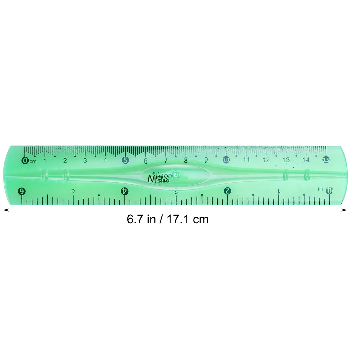 12 Pcs Plastic Transparent Rulers School Students Stationery Office Measuring Ruler 15CM (Random Color)