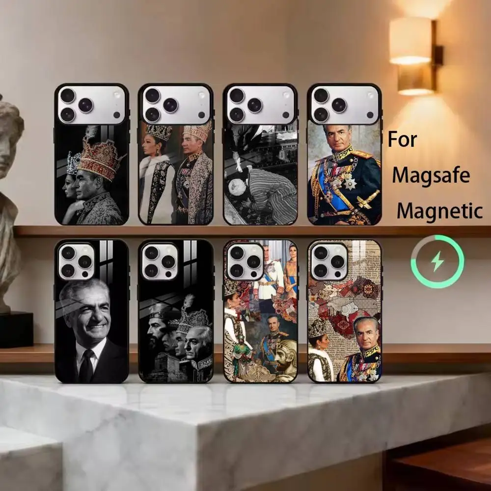 

M-Mohammad R-Reza P-Pahlavi I-Iran Phone Case For iPhone17,16,15,14,13,12,11 Plus,Pro Magnetic For Magsafe Wireless Charging