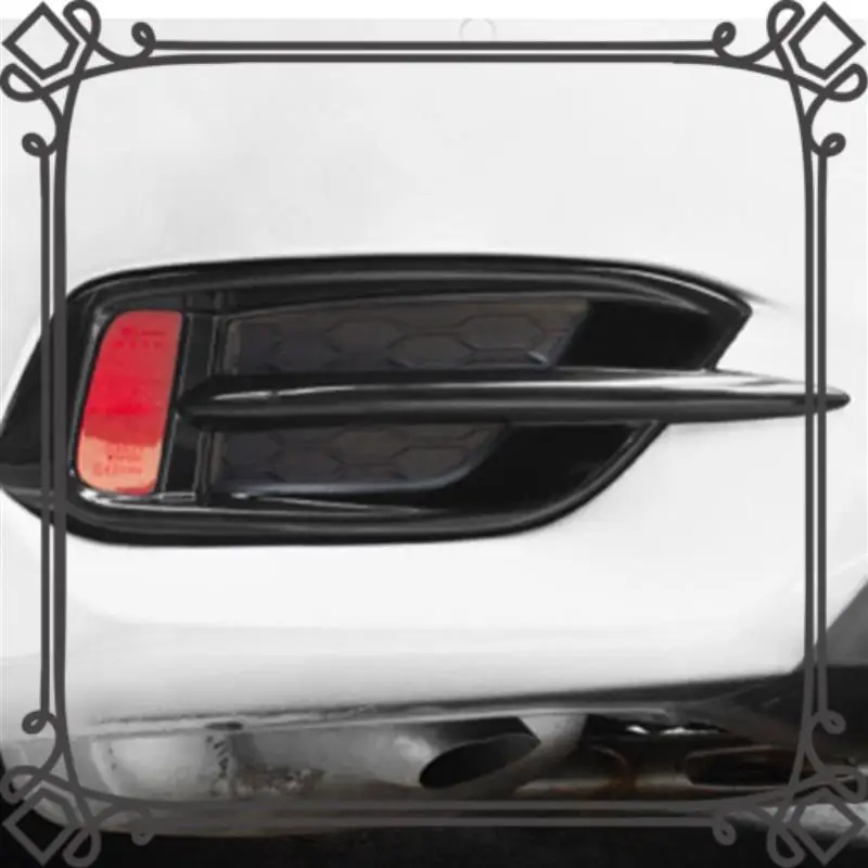 

Q2-1Pair Car Rear Bumper Fog Light Lamp Cover Trim For Honda Civic 10Th 2016-2019 Fog Lamp Frame ABS Carbon Fiber
