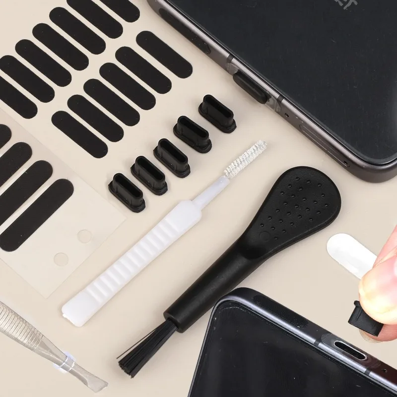 Universal Mobile Phone Speaker Dust Plug Mesh Sticker for iPhone 17 16 Pro Max Samsung Mi Charging Port Protective Cleaning Kit