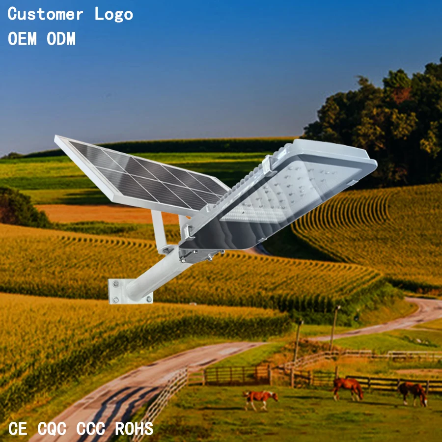 High Brightness IP65 Solar Street Light Aluminium 100 150 Watt LED Split Street Light with 50000 Hours Lifespan