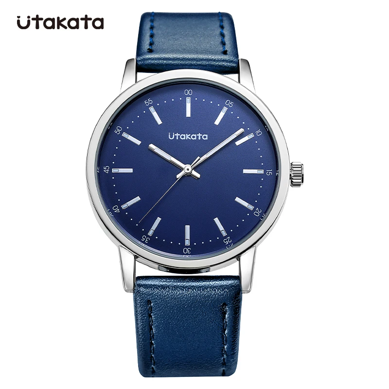 Utakata Business Luxury Watch Men Casual Leather Watches Quartz Waterproof Luminous Wristwatches Student Clock Relogio Masculino