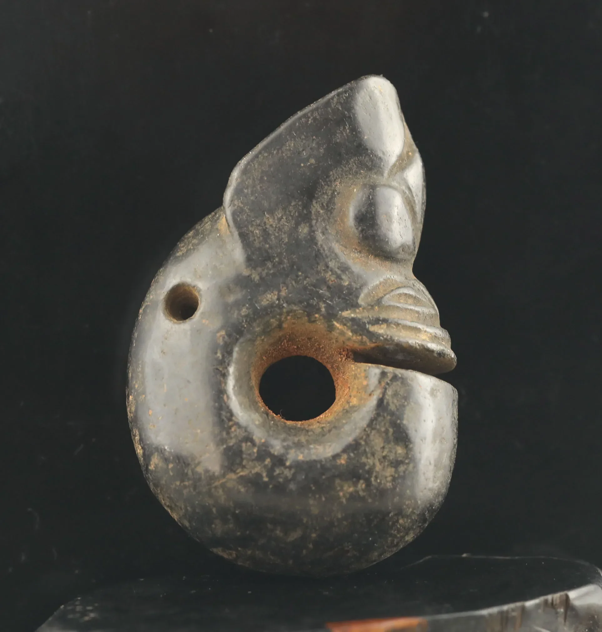 

Hong shan culture Old China Natural Jade Hand Carved statue of dragon loong pendant j #53