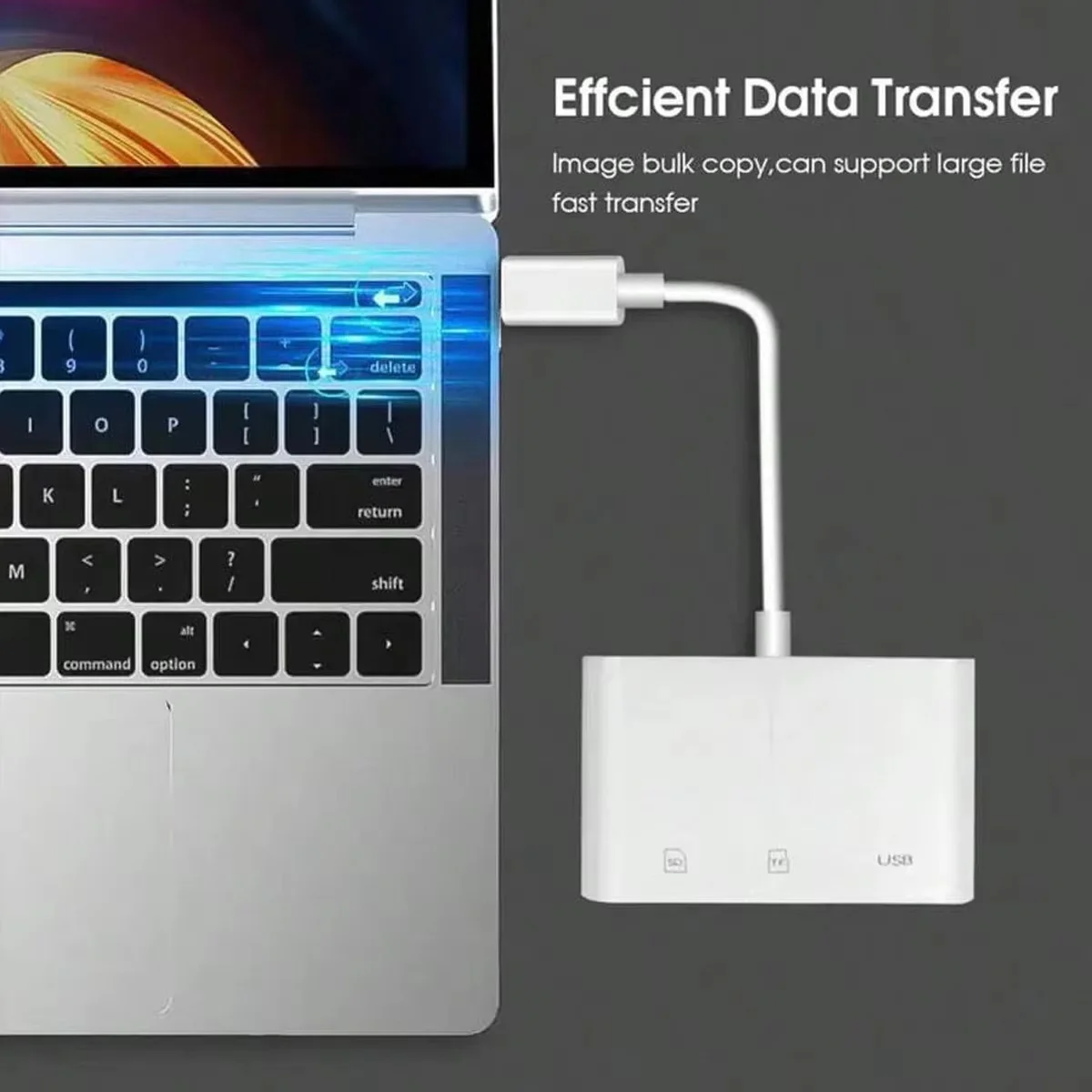 3-in-1 Multi-functional Type-C Card Reader, Compatible with Computer and Mobile Phone/SD/USB Connections.