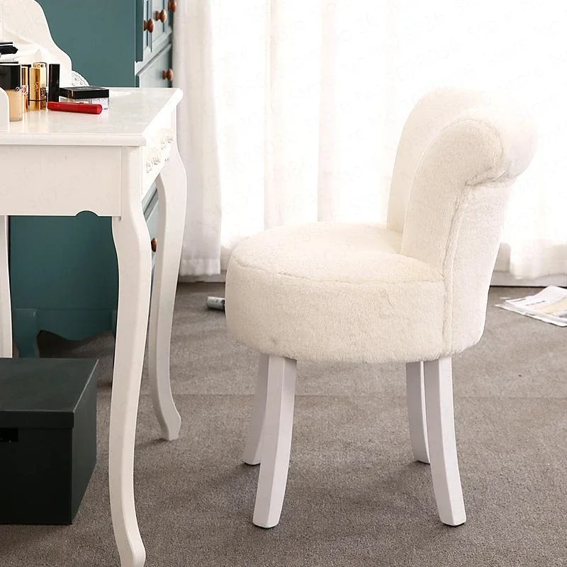 European Dressing Stool Back Makeup Chair Nail Table Bedroom Shoe Bench Makeup Armchair Rocking Chair  Moder Livingroom Chairs