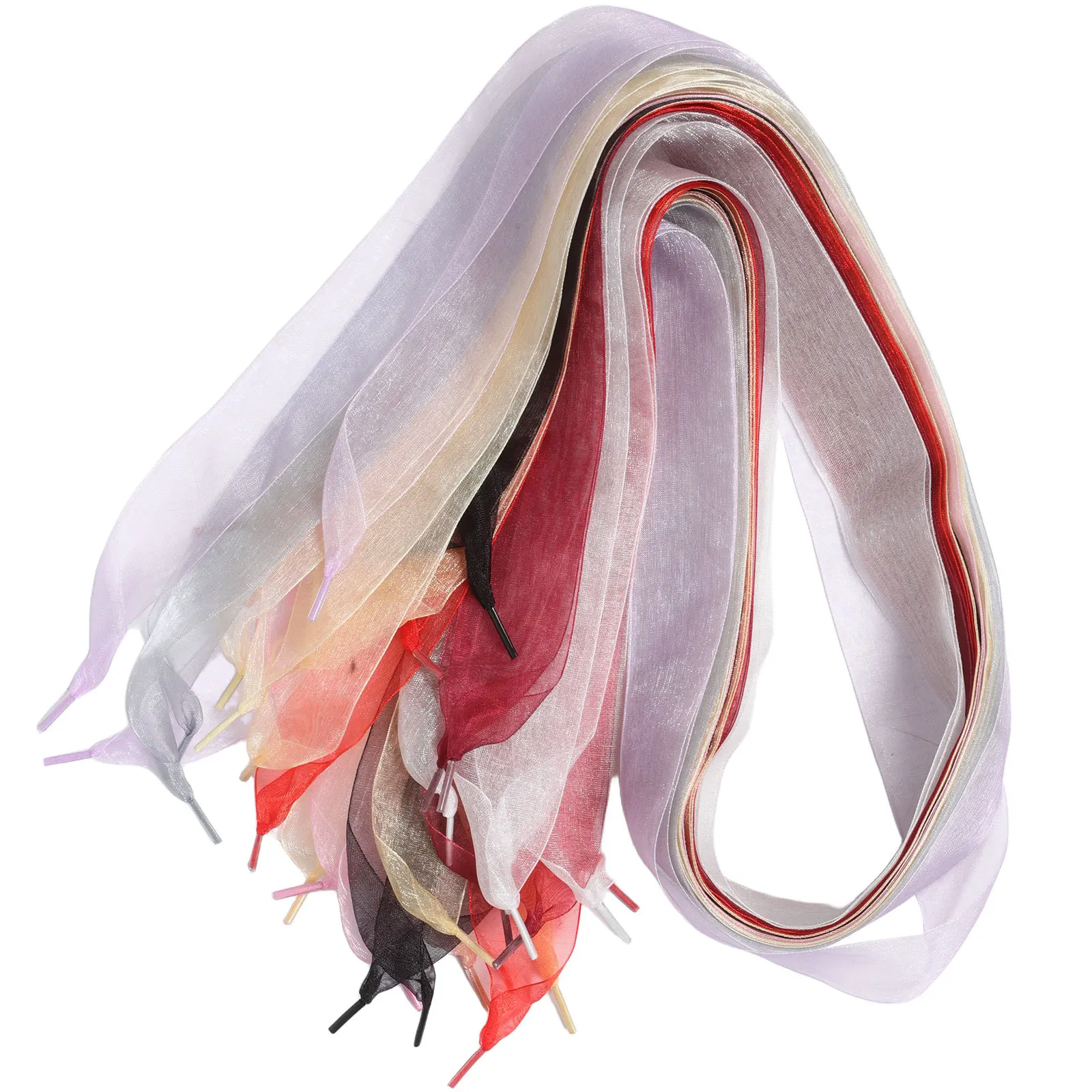 

11Pairs Chiffon Shoe Laces Stylish Replacement for Sneakers Canvas Shoes Elegant Comfortable Wear Resistant