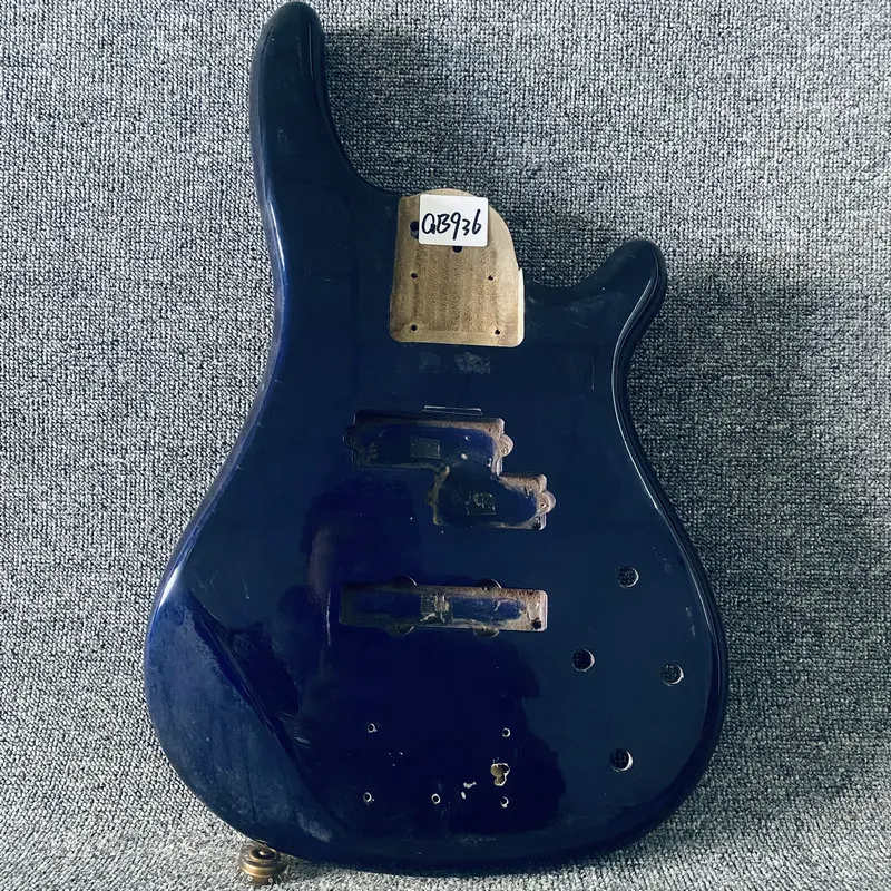 GB936 Active PJB Bass 5 String Electric Bass Unfinished Version with Damages Cracks in Blue Color for DIY Replace Right Hand