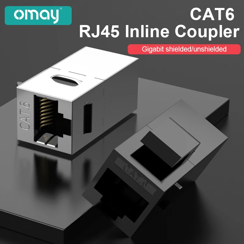 CAT6 RJ45 Inline Coupler RJ45 Connector Information Socket Computer Coupler Cable Adapter Ethernet Keystone Jack OMAY