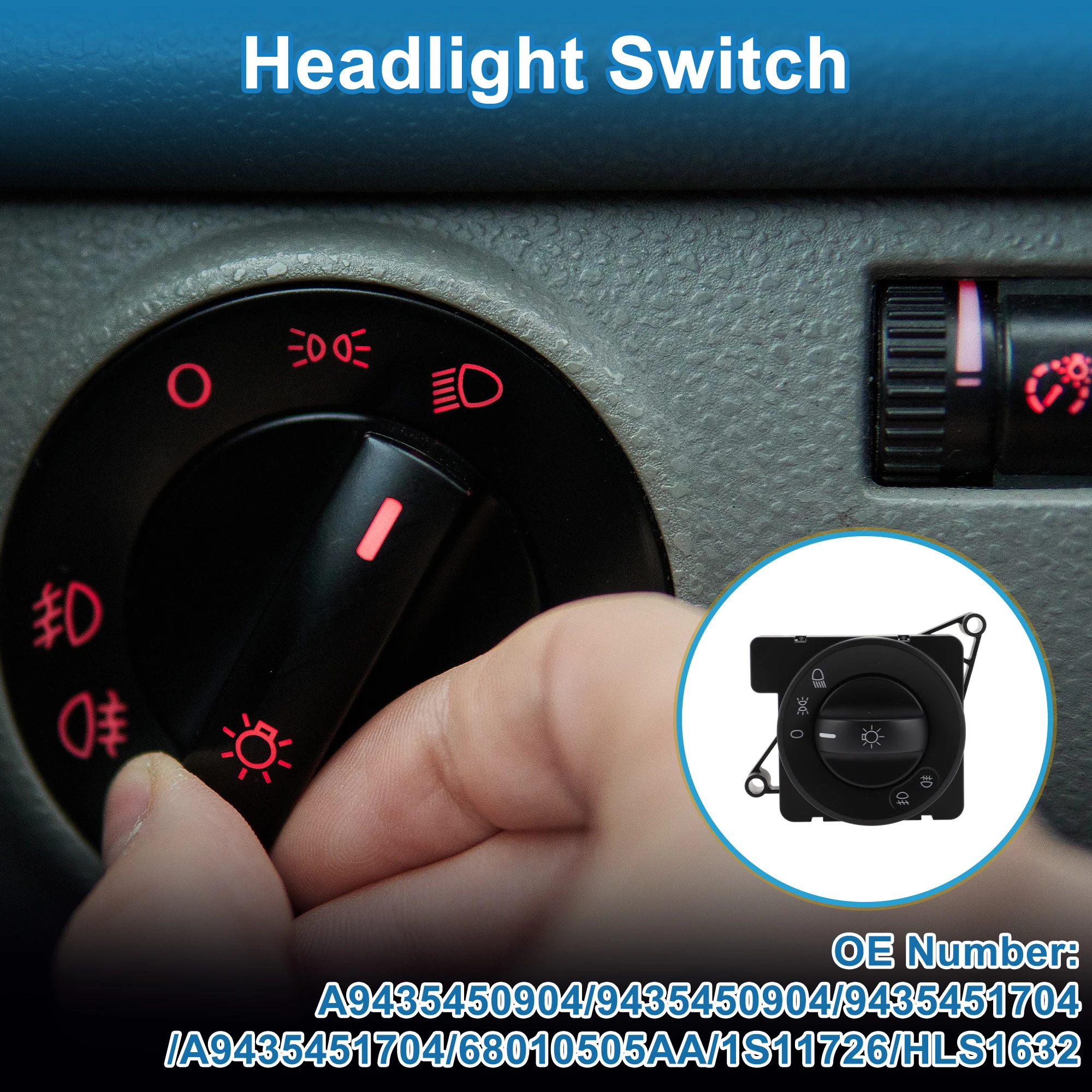

UXCELL Headlight Switch for Mercedes-Benz Actros MP2/MP3 2003-2008 No.A9435450904 1 pcs