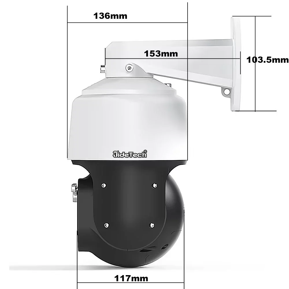 JideTech 8MP 30-кратный зум Высокоскоростная PTZ-камера безопасности POE 4K Поддержка экранного меню Дисплей Камера Открытый дисплей температуры Функция