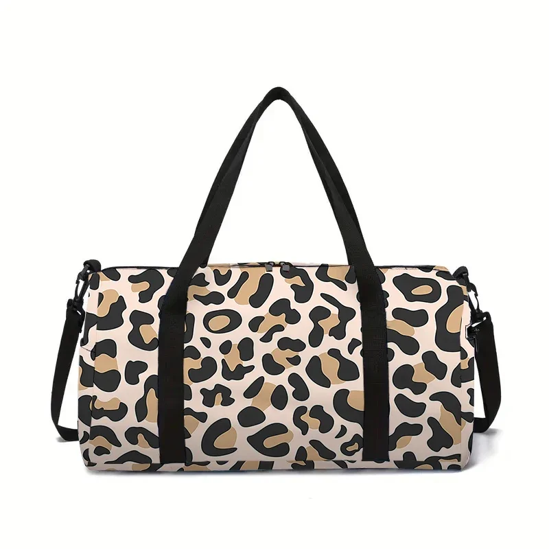 

Leopard Spotted Design Large Capacity Luggage Bag For Boy And Girls Best Gifts 3D Cartoon Travel Duffels Hand Bag For Children