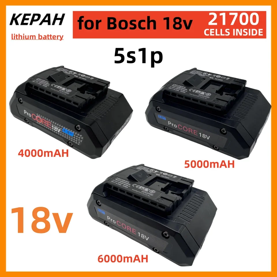 For Bosch 18V 21700 cordless tools BAT609 BAT618 GBA18V high power 5C power cell 18V 5S1P 4AH-6.0AH  ProCORE replacement battery