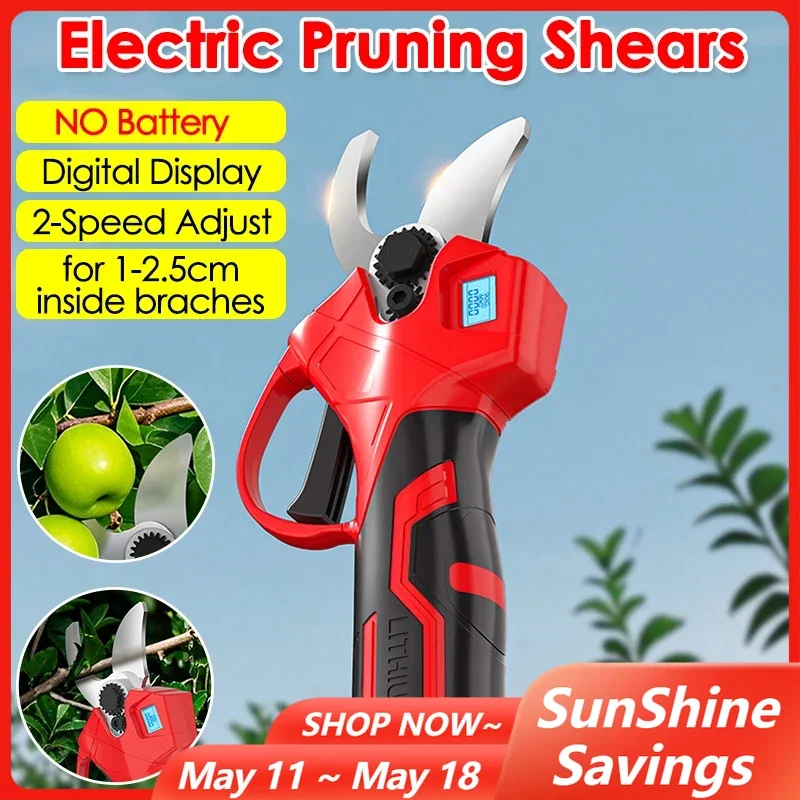

Digital Display Brushless Lithium-Ion Pruning Shears Electric Scissors Fruit Tree Branches Gardening Tools for Makita Battery