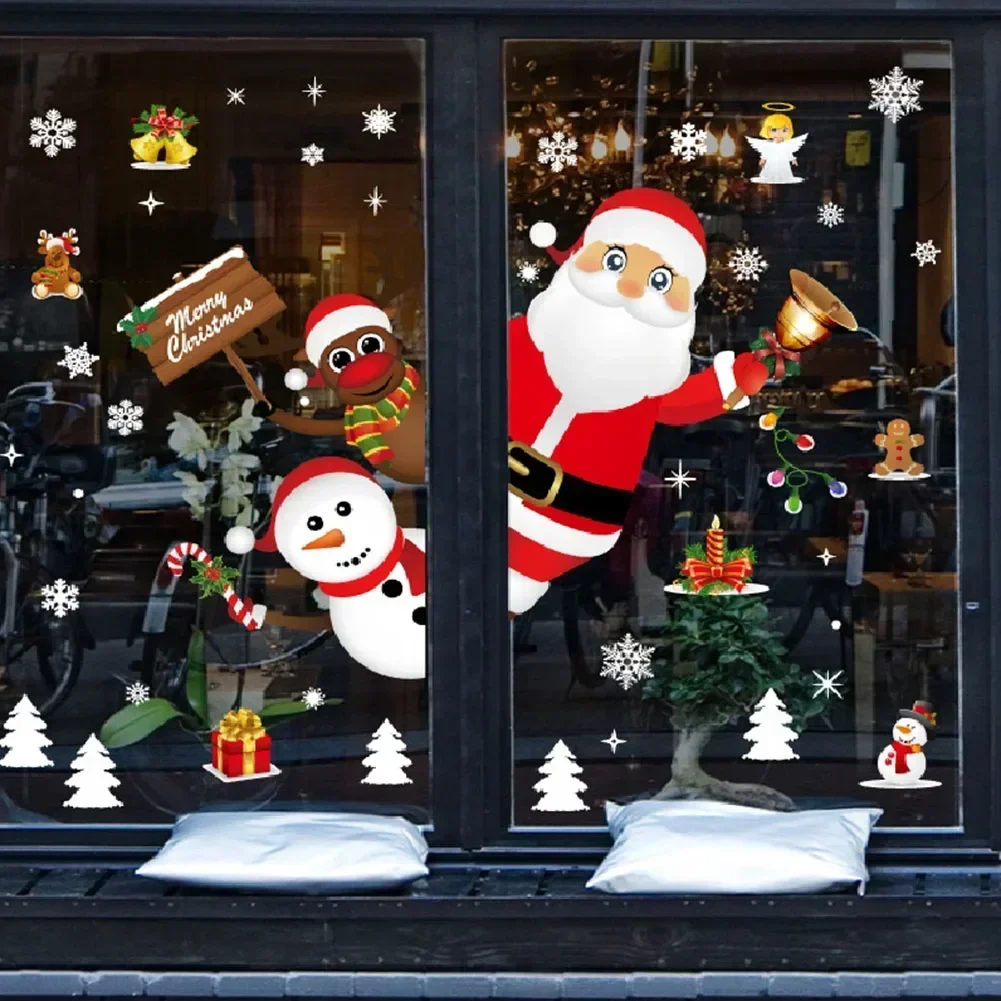 Christmas Window Stickers Christmas Wall Sticker Kids Room Wall Decals Merry Christmas Decorations For Home New Year Stickers