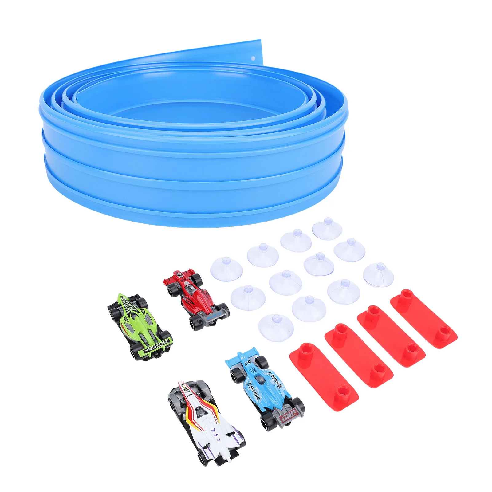 

Flex Tracks Gravity Inertia Powered Rolls Up Flexible Track Cars STEM Learning for Boys Flexible Race Car Ramp Track