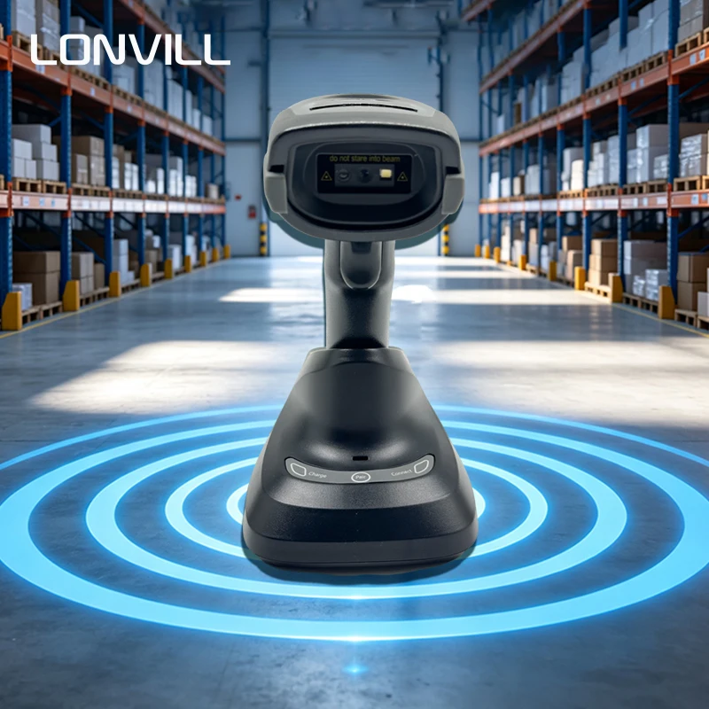LONVILL Wireless Code Reader High-Capacity 80K Storage Wireless Handheld Barcode Scanner for Warehouse Inventory Counting