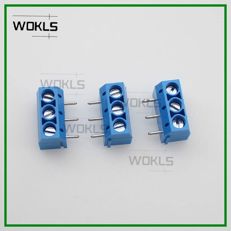 50PCS/100PCS terminal block clamp right pin 2p 3P terminal connector electrical terminal block kf301r DG301R-5.0mm ED500R MA414