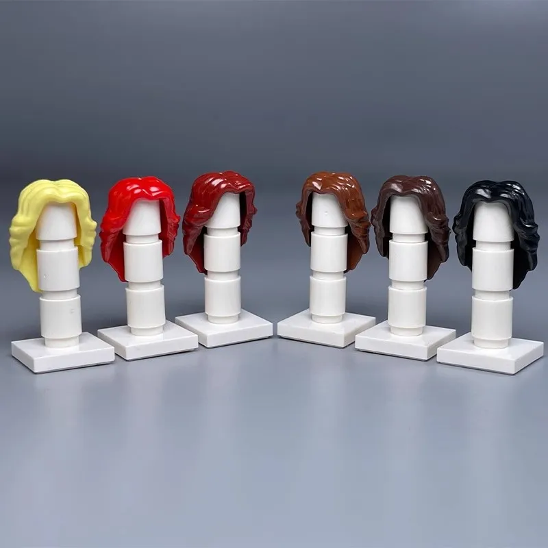 MOC City Figures Hair Hairstyle Building Blocks Body Parts Accessories Character Man Woman Black Red Green Brown Hairs Toys