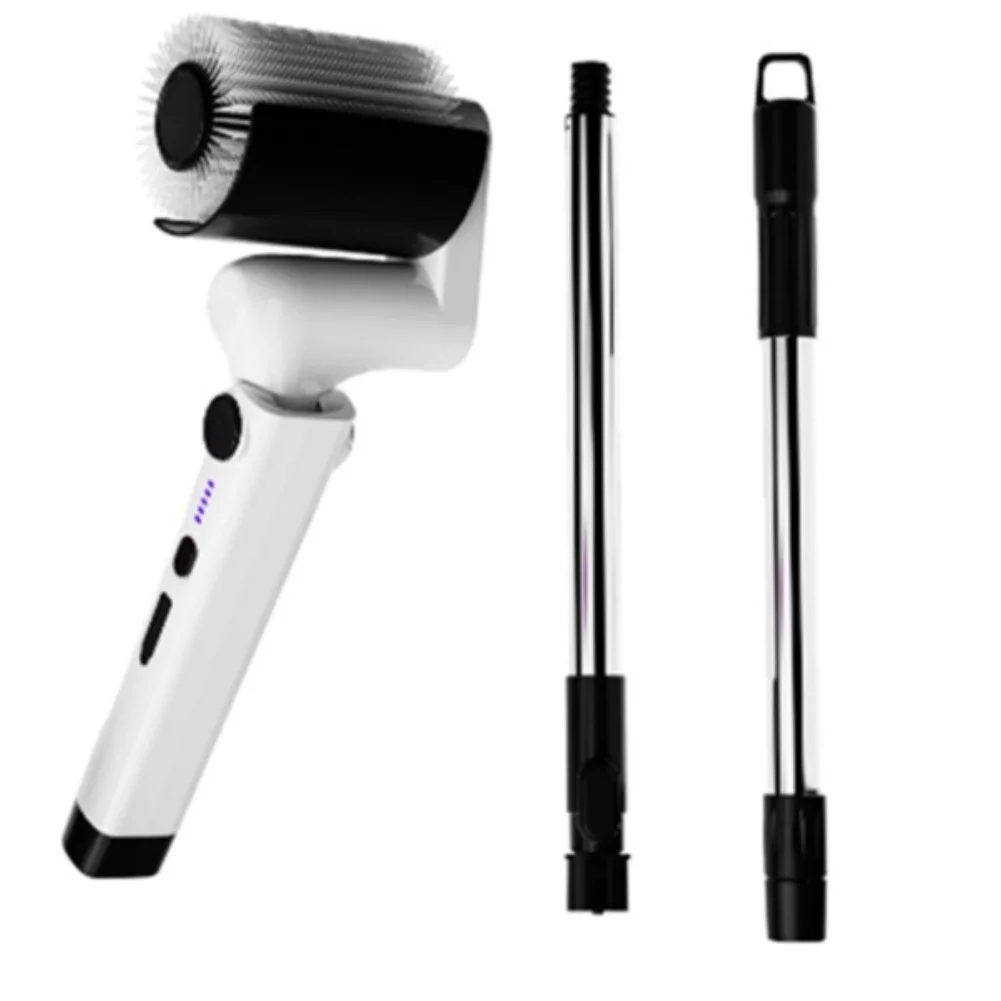 for Power Cordless Electric Grill Brush with 3 Removable Rollers and Adjustable Extension Pole for All Standard Grill Types