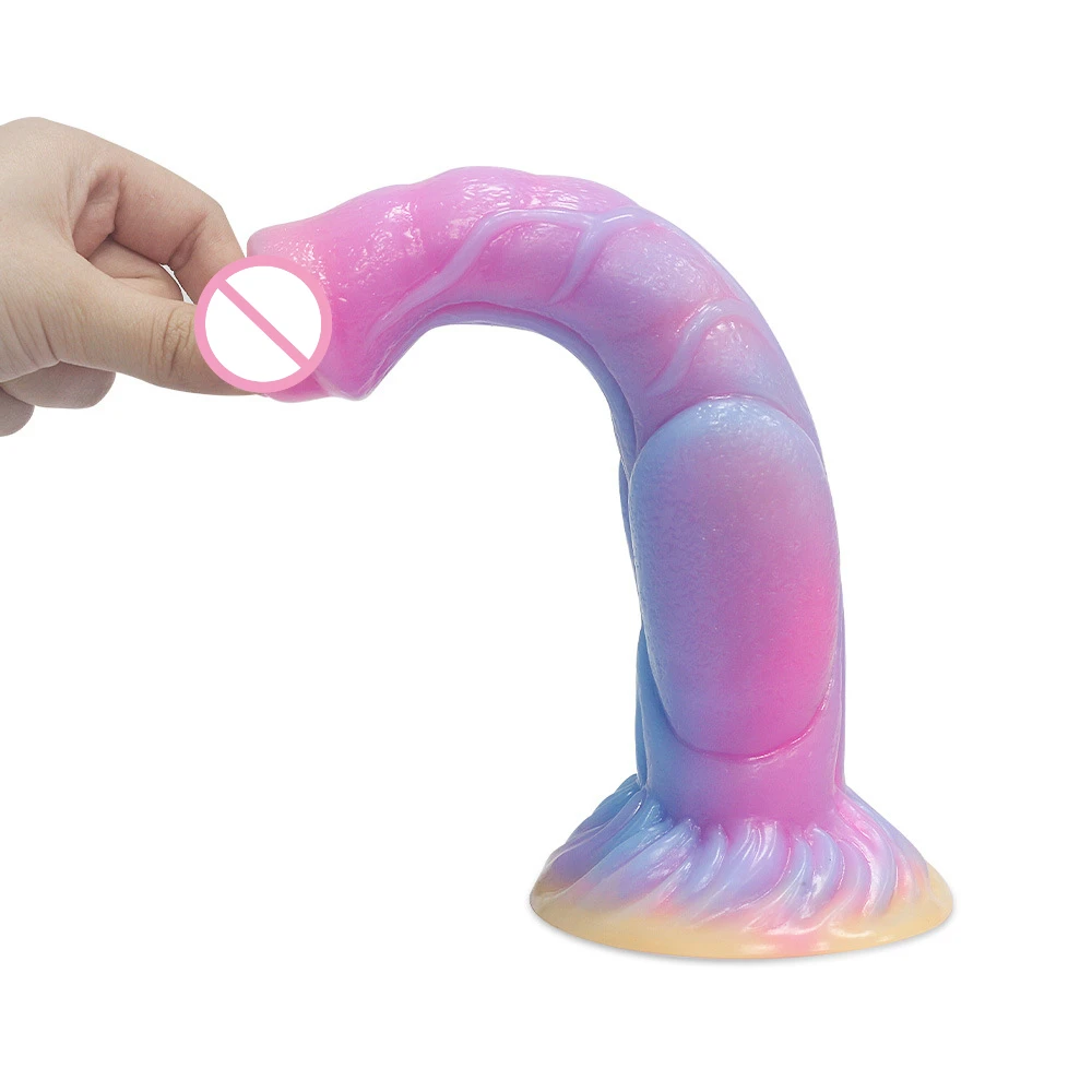 สีสัน Glow-in-the-dark ซิลิโคน Dildo Anal Sex ของเล่นชายและหญิง Masturbators Anal Dilator นวดผู้ใหญ่เพศเร้าอารมณ์ของเล่น