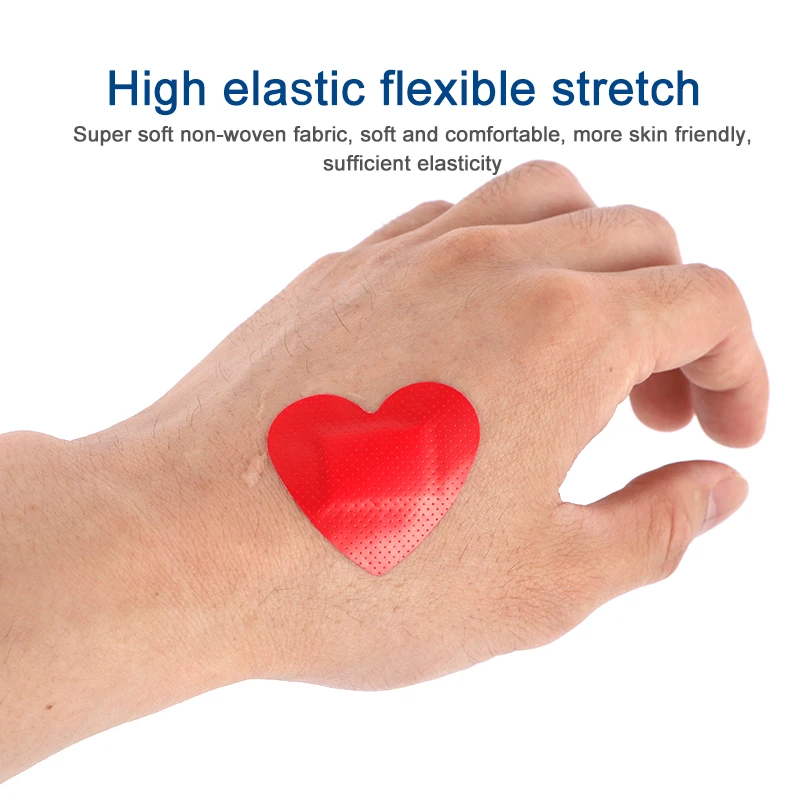 10pcs/lot Heart-Shaped Band-Aid Waterproof Wound Dressing Patches Tape First Aid Adhesive Bandage Non-woven Fabrics Sticking