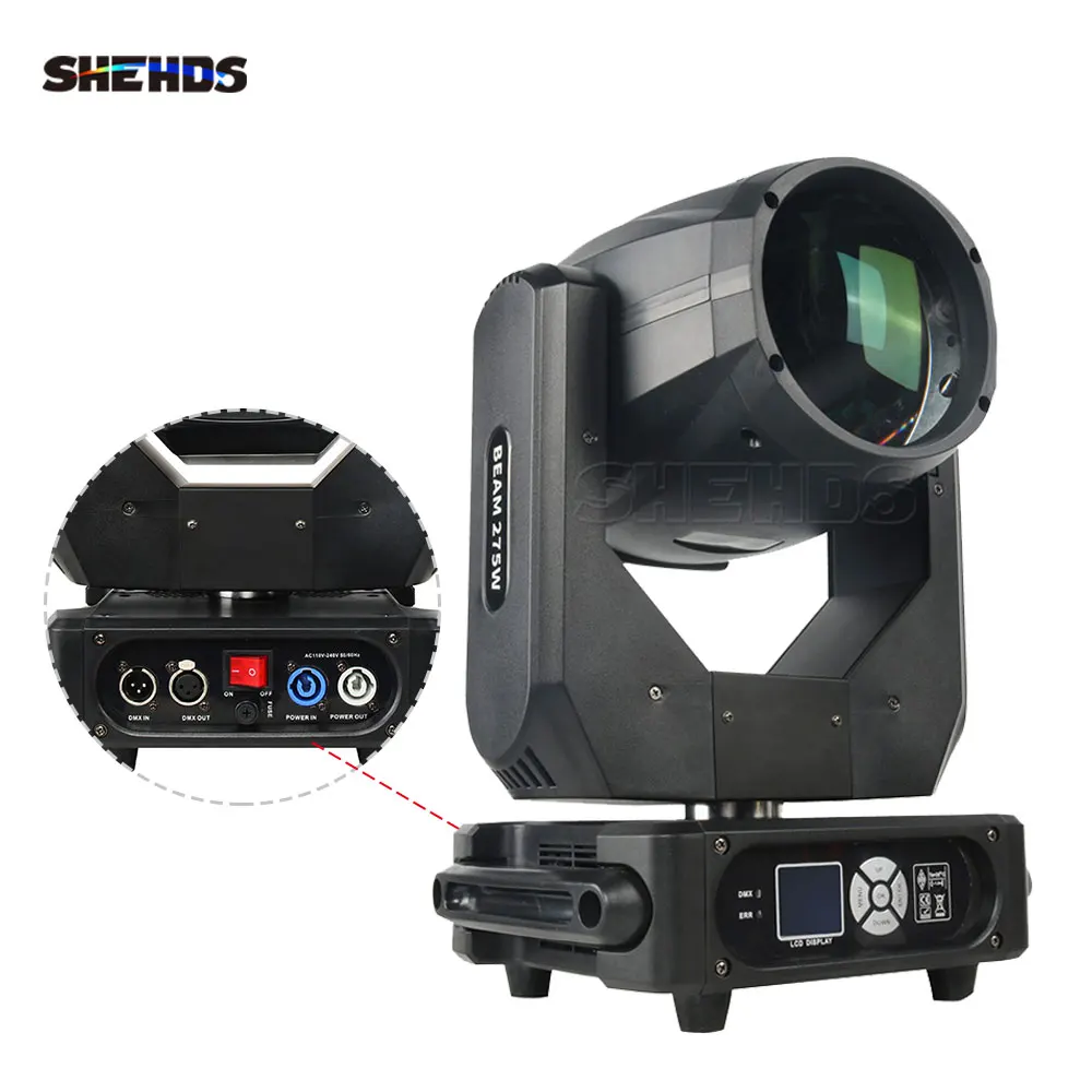 SHEHDS Beam 275W Moving Head Light Bulb Double Prism DMX512 For Night Club Wedding Theater Disco Professional Christmas Lights