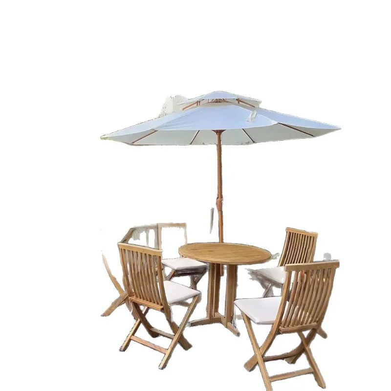 Folding mid-column umbrella balcony table and chair parasol outdoor stall umbrella y