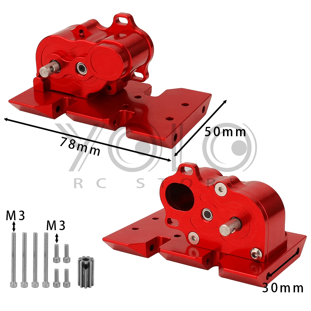 Ultra Light LCG Metal Transmission Low Speed Gearbox With Moter Gear Skid Plate For 1/10 RC Car SCX10 I RC 4WD Upgrade Part