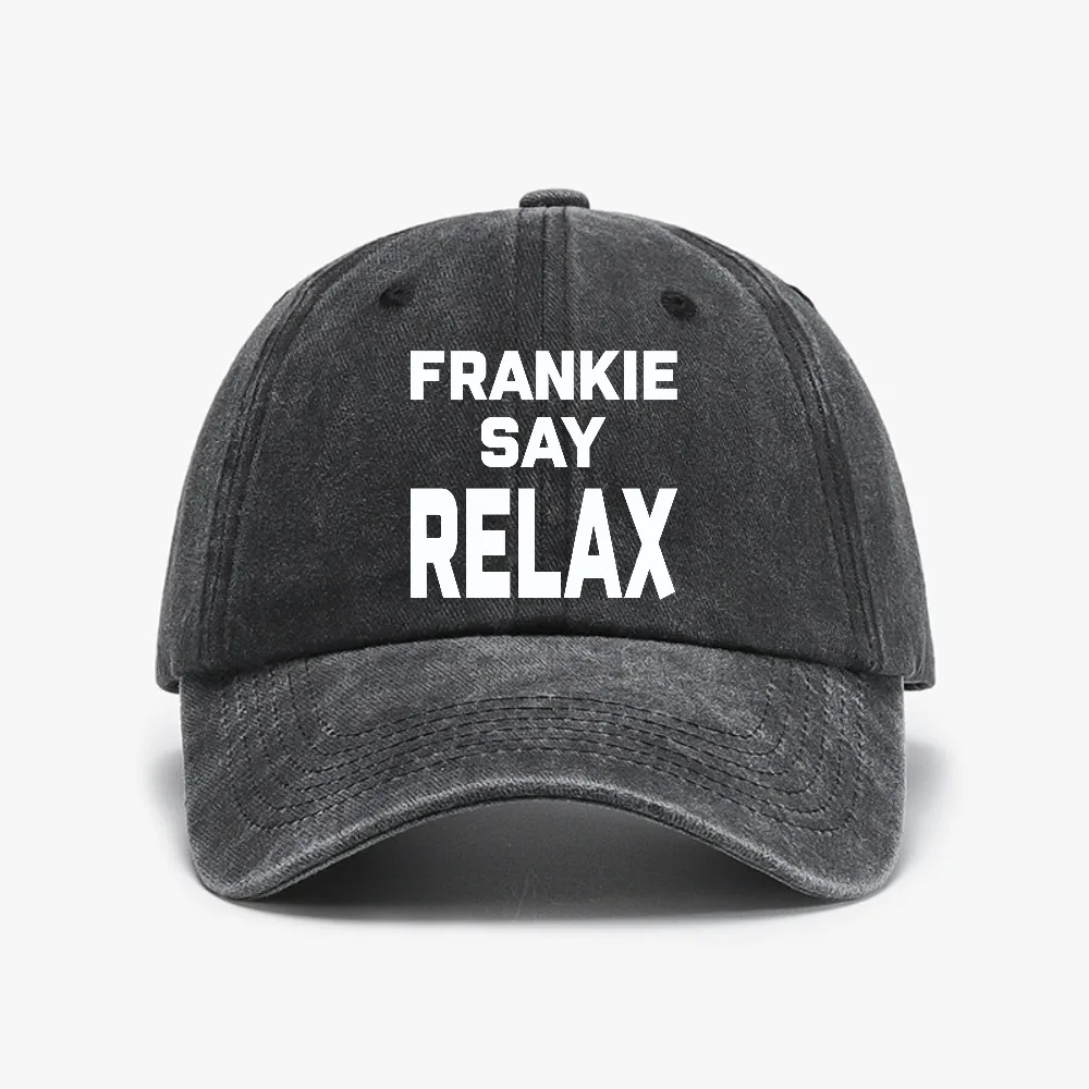 Frankie Say RELAX Ross Geller Friends Washed Baseball Cap Fashion Breathe Soft Women cowboy Cap for Men