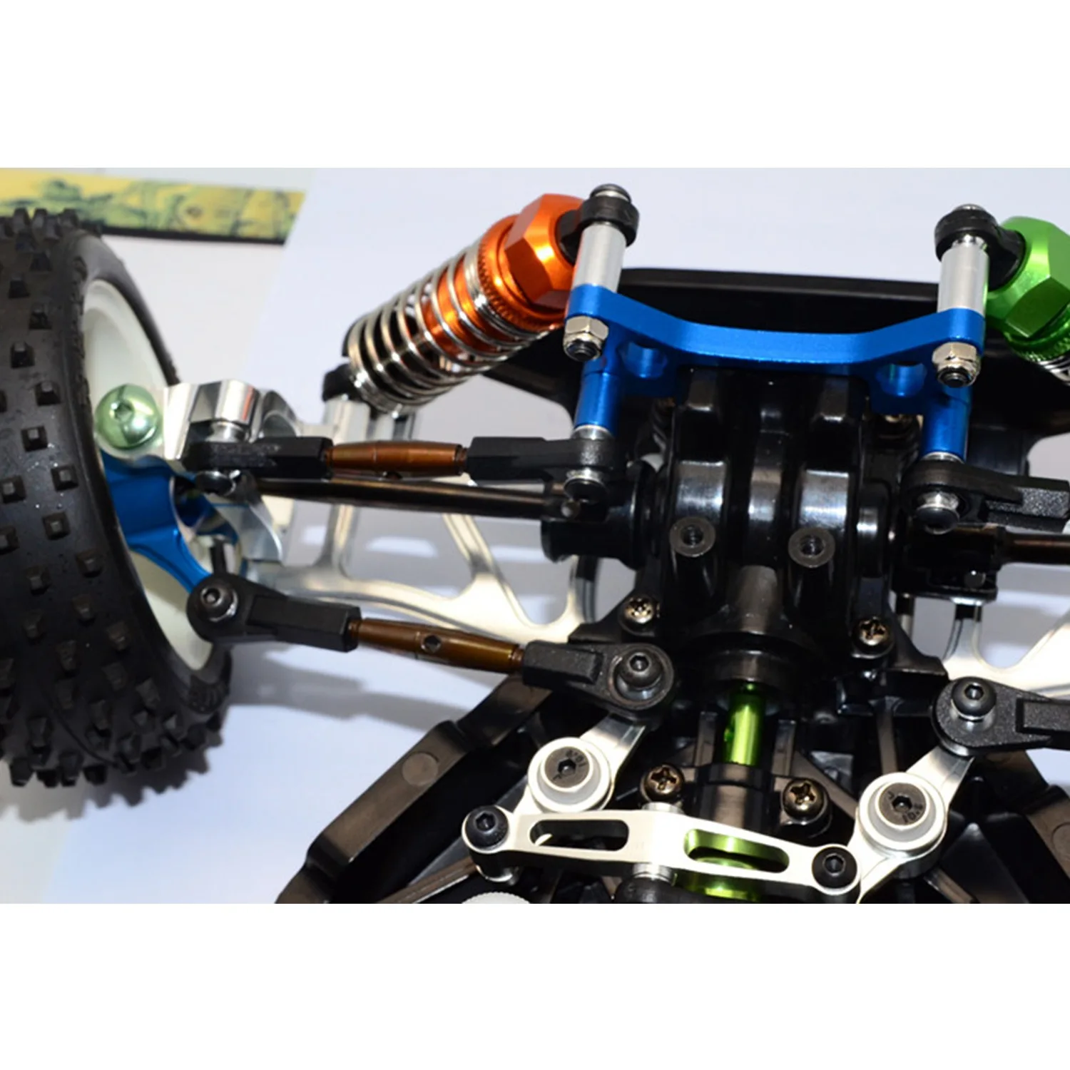 タミヤ TT02B TT-02B 1/10 RC カー用フロントショックダンパープレート、レッド
