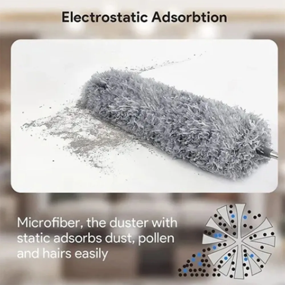 Durable Extendable Duster Washable Fiber Cleaning Duster Static Adsorption Bendable Home Cleaning Tool Household Use view 3