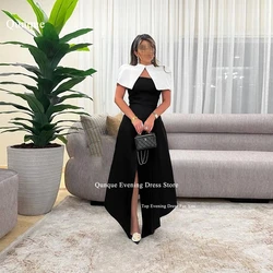 Qunque Saudi Arabia Women Evening Dress A-line Customized Prom Gown Slit Formal Cocktail Party Fashion Jacket Celebrity Dress