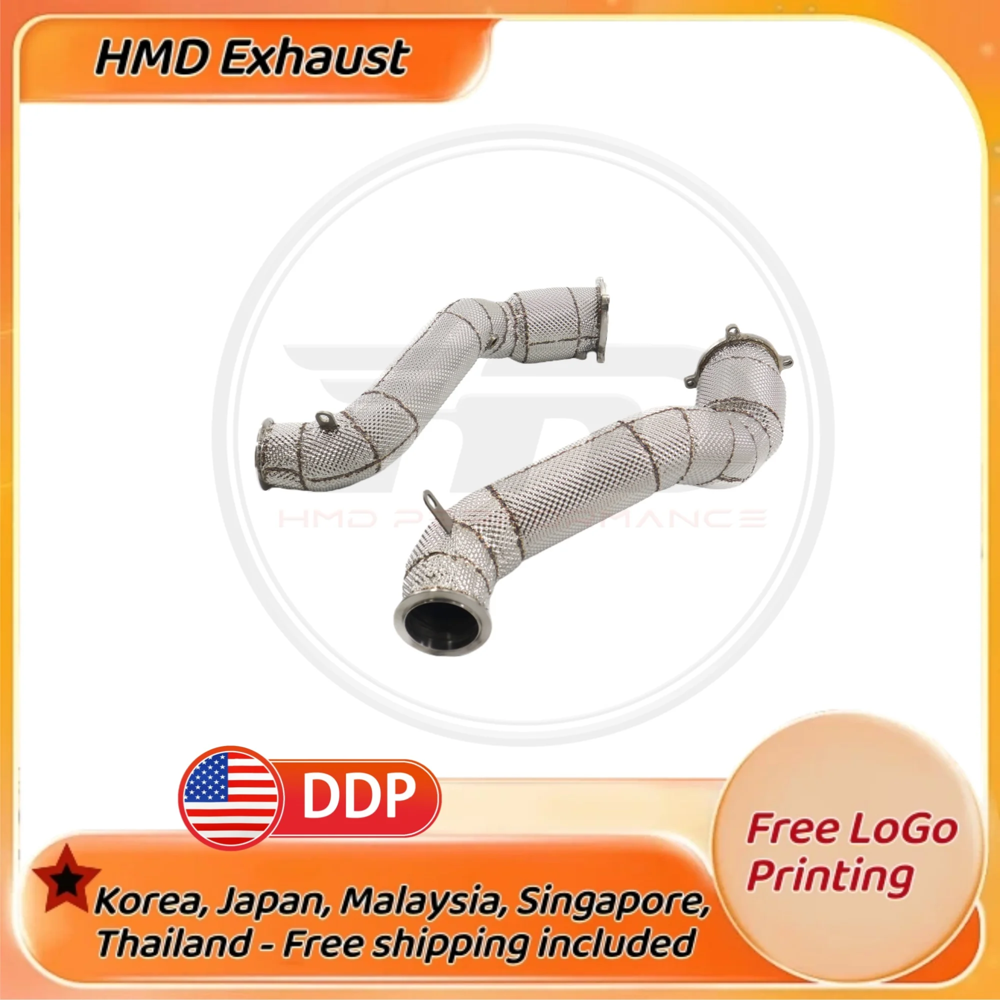 

HMD Activity Hot sale items Exhaust System High Flow Performance Downpipe for McLaren 720S With Heat Shield 3.5 Inch Racing Pipe