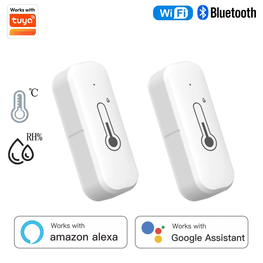 Capteur de température et d'humidité Tuya, connectivité Wi-Fi et Bluetooth, surveillance de la température pour maison intelligente, compatible avec Alexa Google